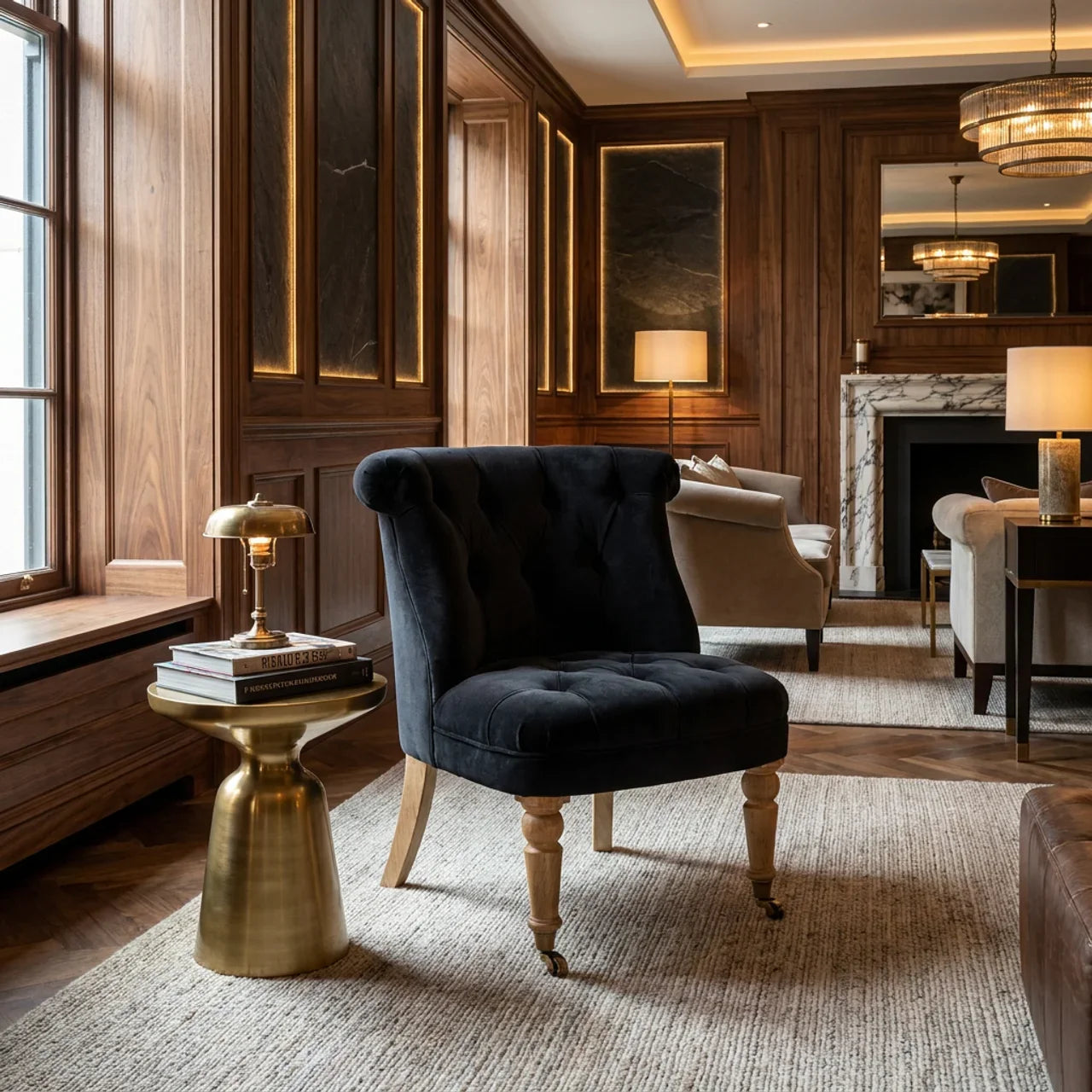 Black Velvet Accent Chair