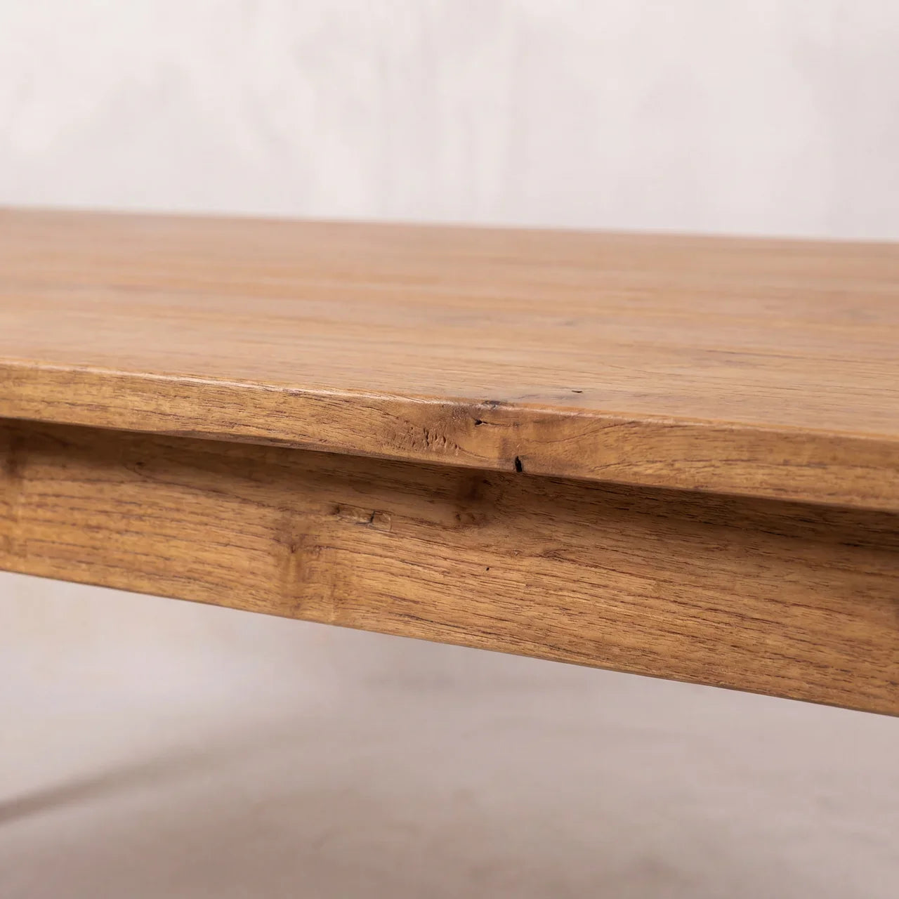 Classic Golden Teak Solid Wood Dining Table