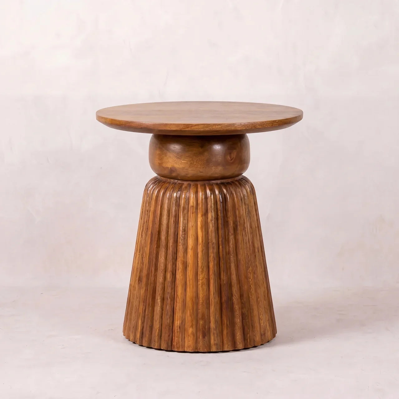 Amber Oak Round Side Table
