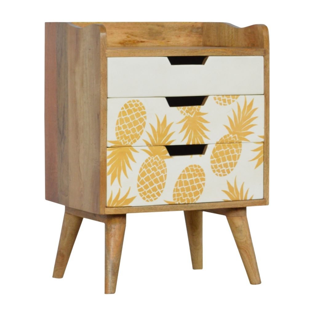 Pineapple Screen Printed Nightstand