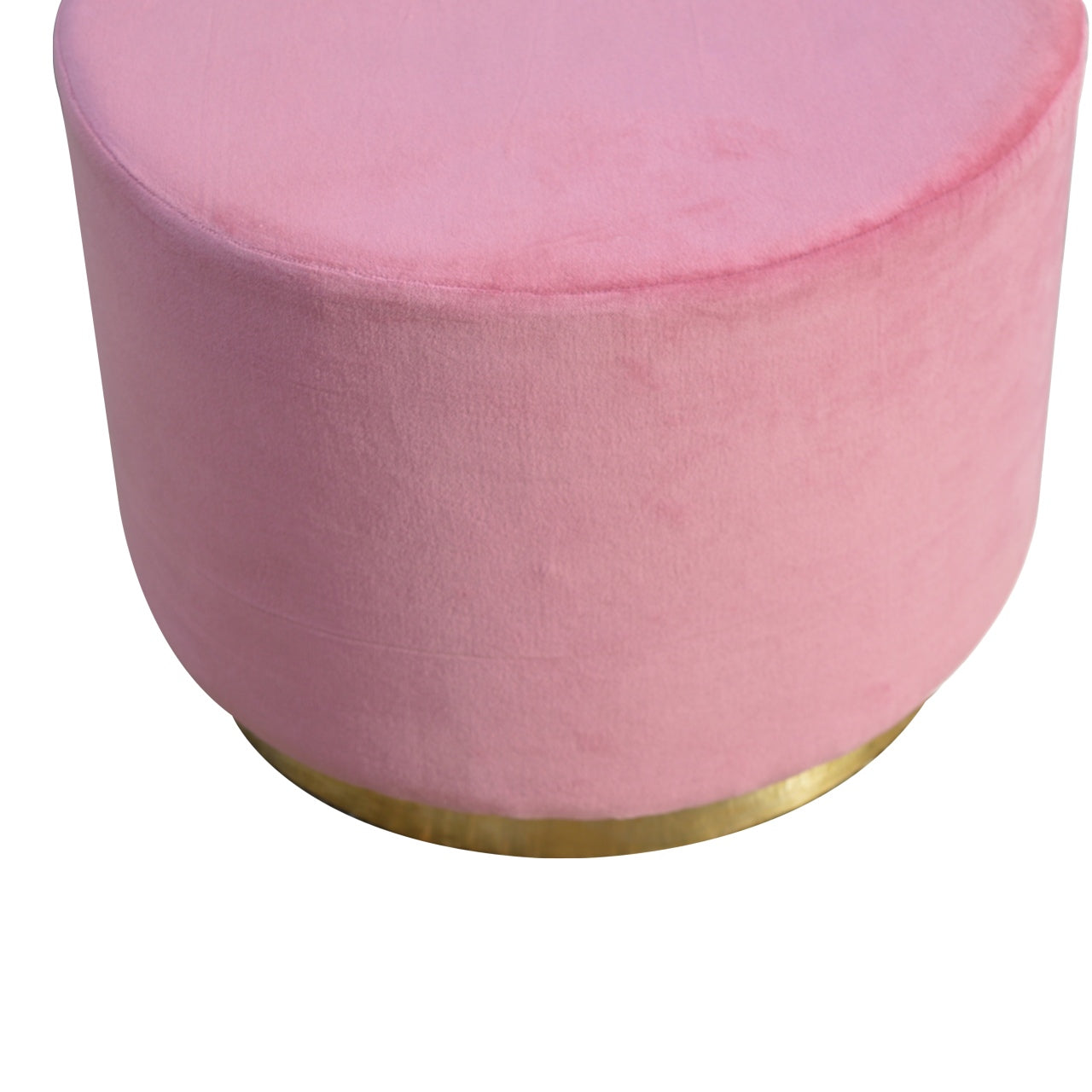 IN426 - Dusty Pink Velvet Footstool with Gold Base