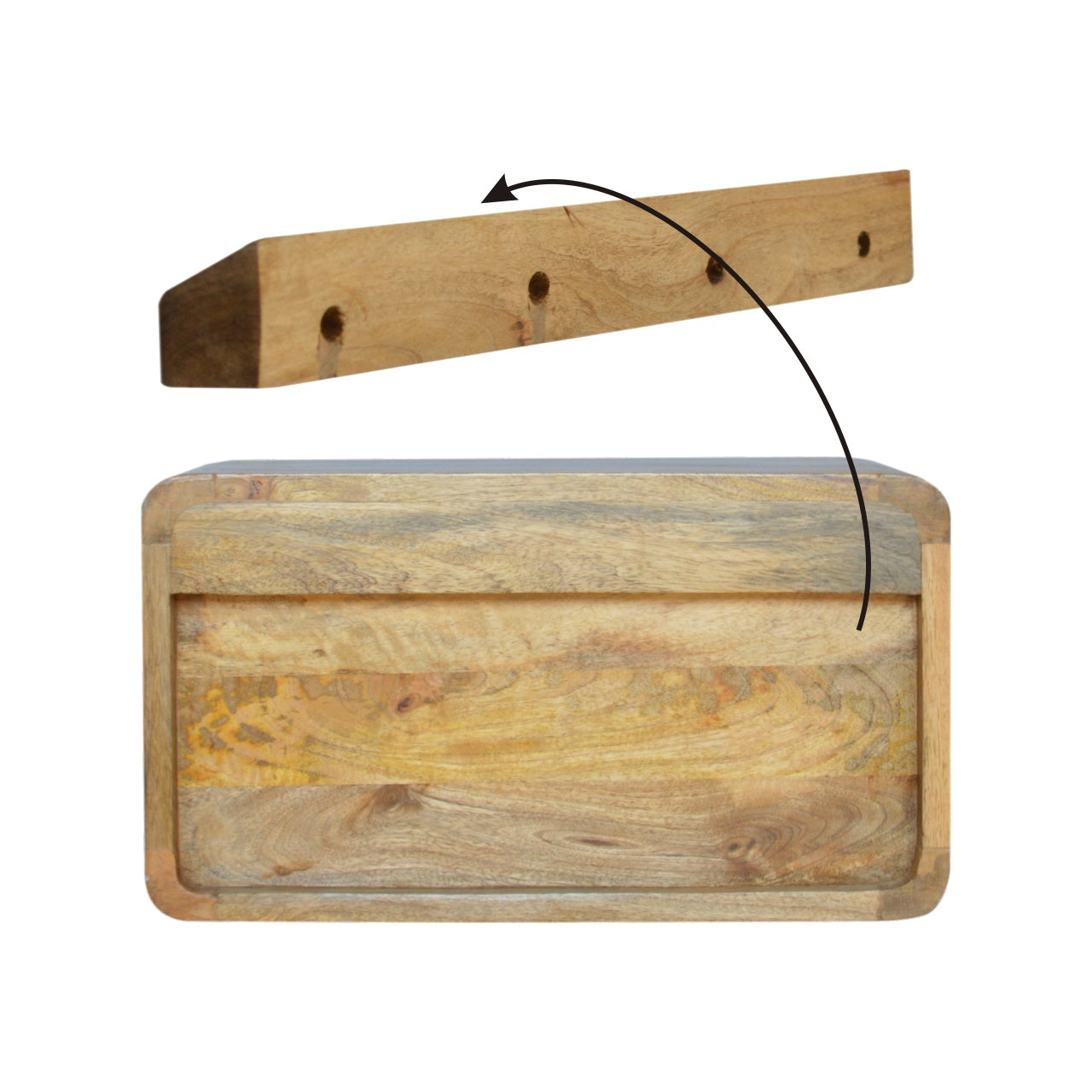 Floating Curve Open Slot nightstand