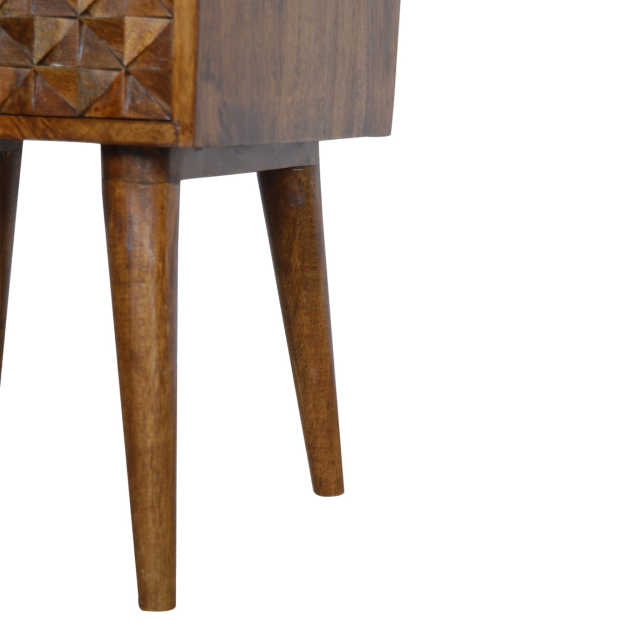 Diamond Carved Chestnut Nightstand