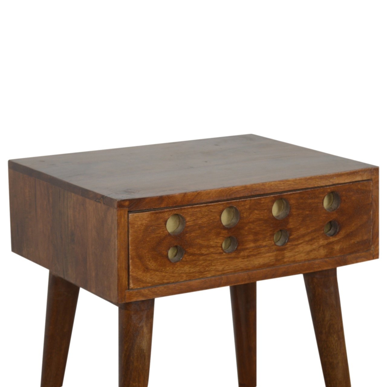 Chestnut Brass Cut out Nightstand