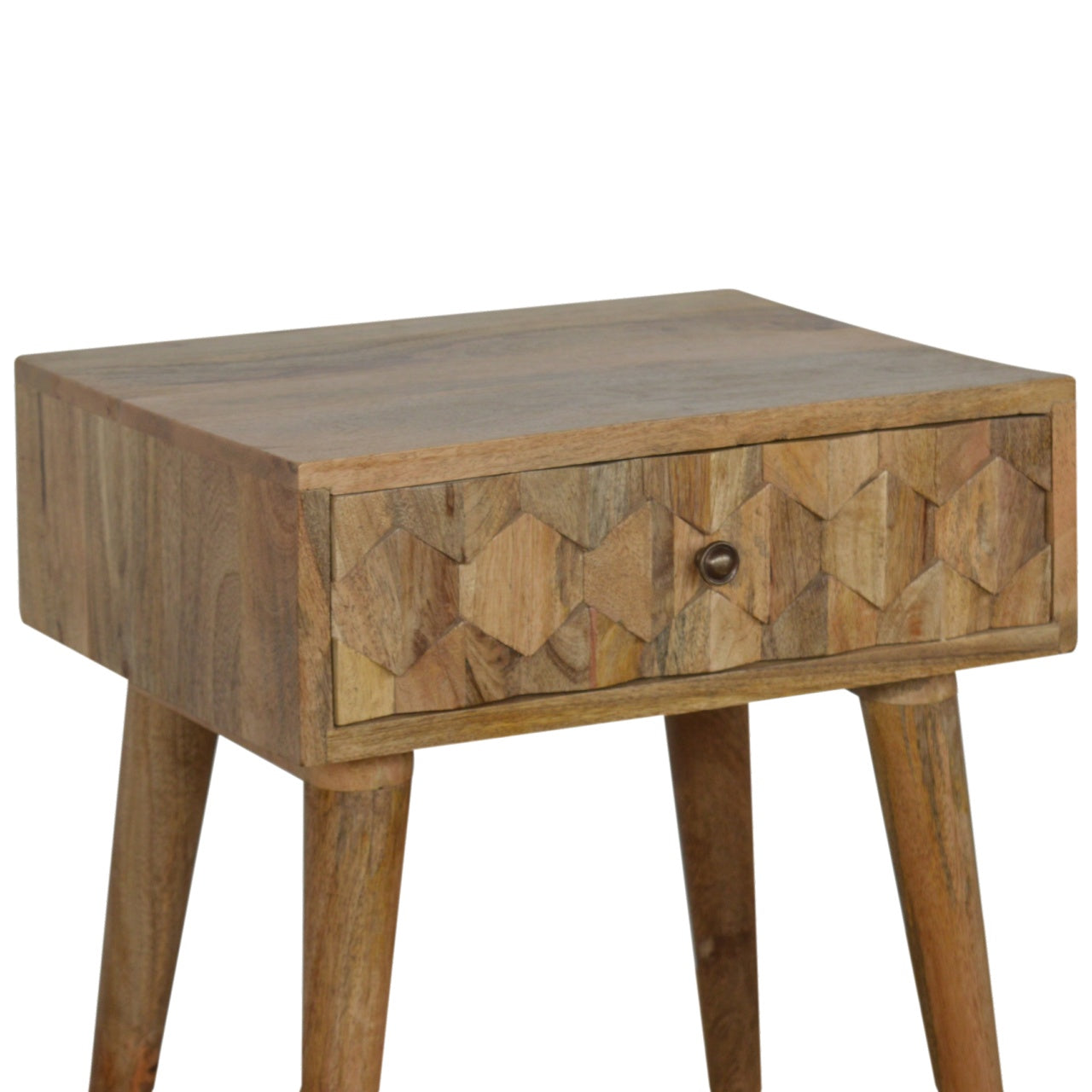 Pineapple Carved Oak-ish Nightstand