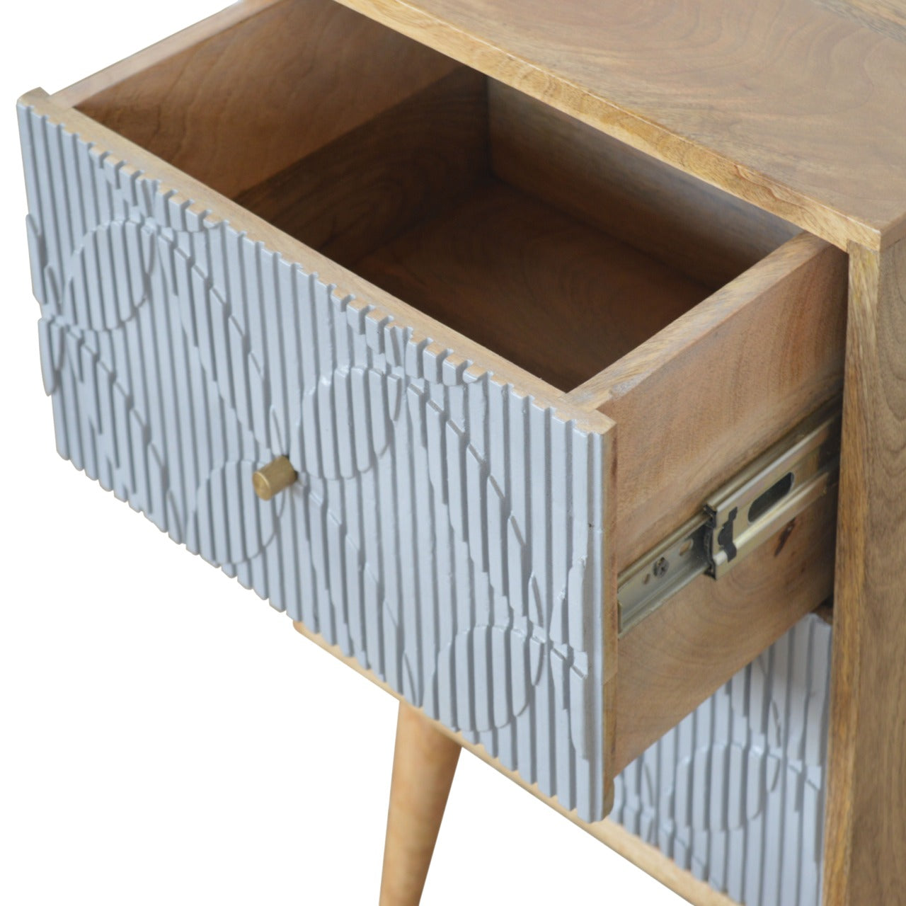 Geometric Carved Nightstand