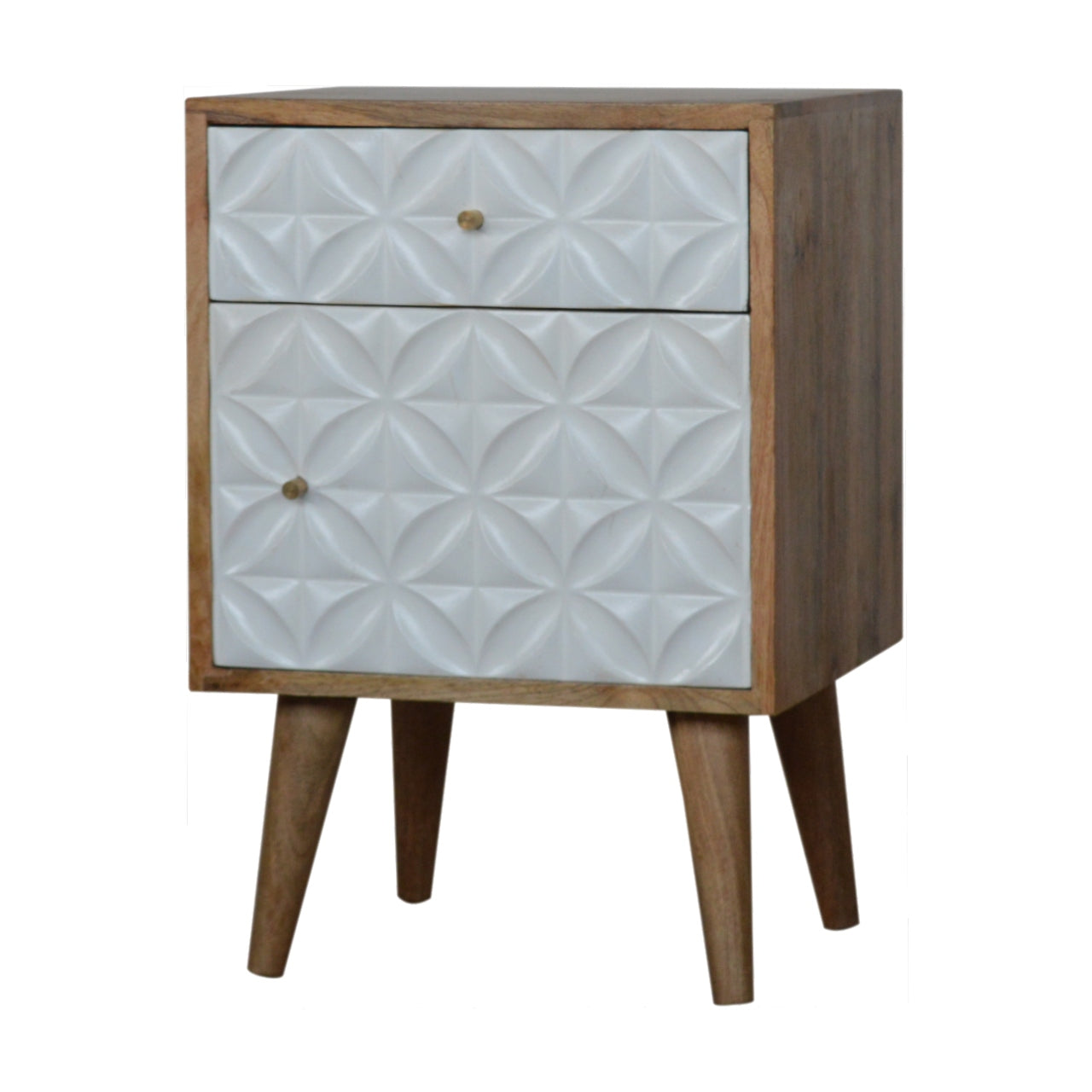 Daisy Carved 1 Door Nightstand