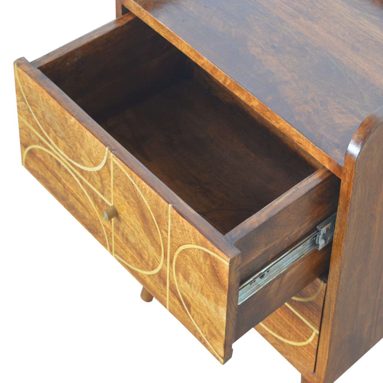 Chestnut Inlay Abstract Nightstand